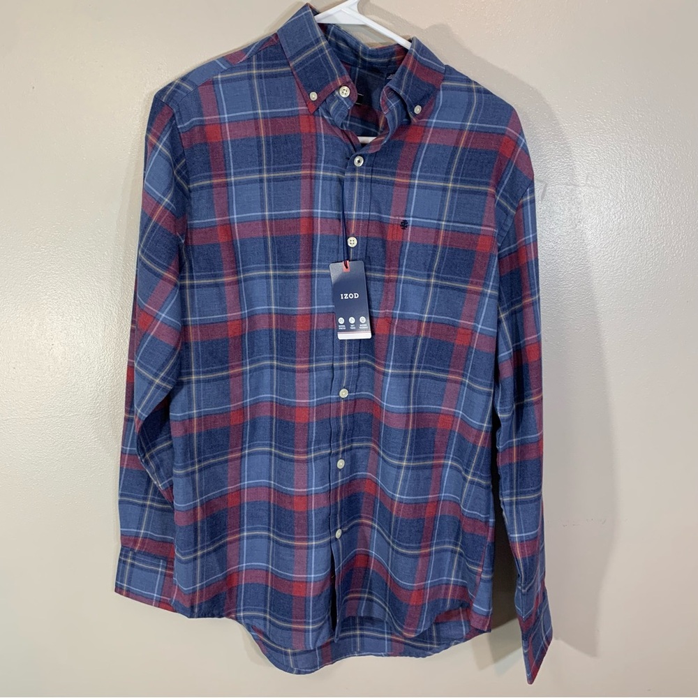IZOD Button Up Flannel size Small Blue